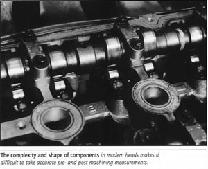 The complexity and shape of components in modern heads makes it difficult to take accurate pre- and post machining measurements